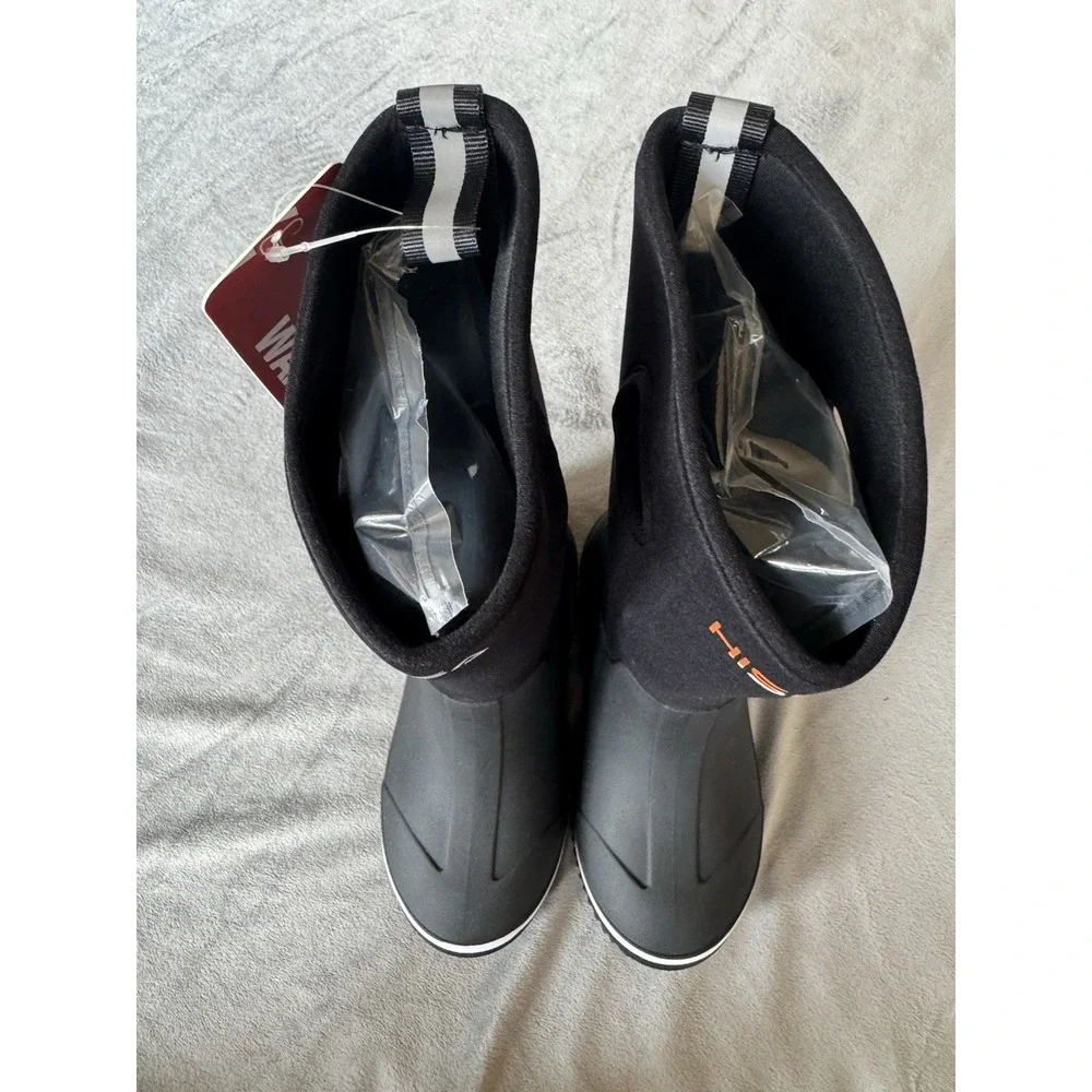 HISEA Kids Neoprene Rubber Rain Boots Black Waterproof Size US 1 NWT